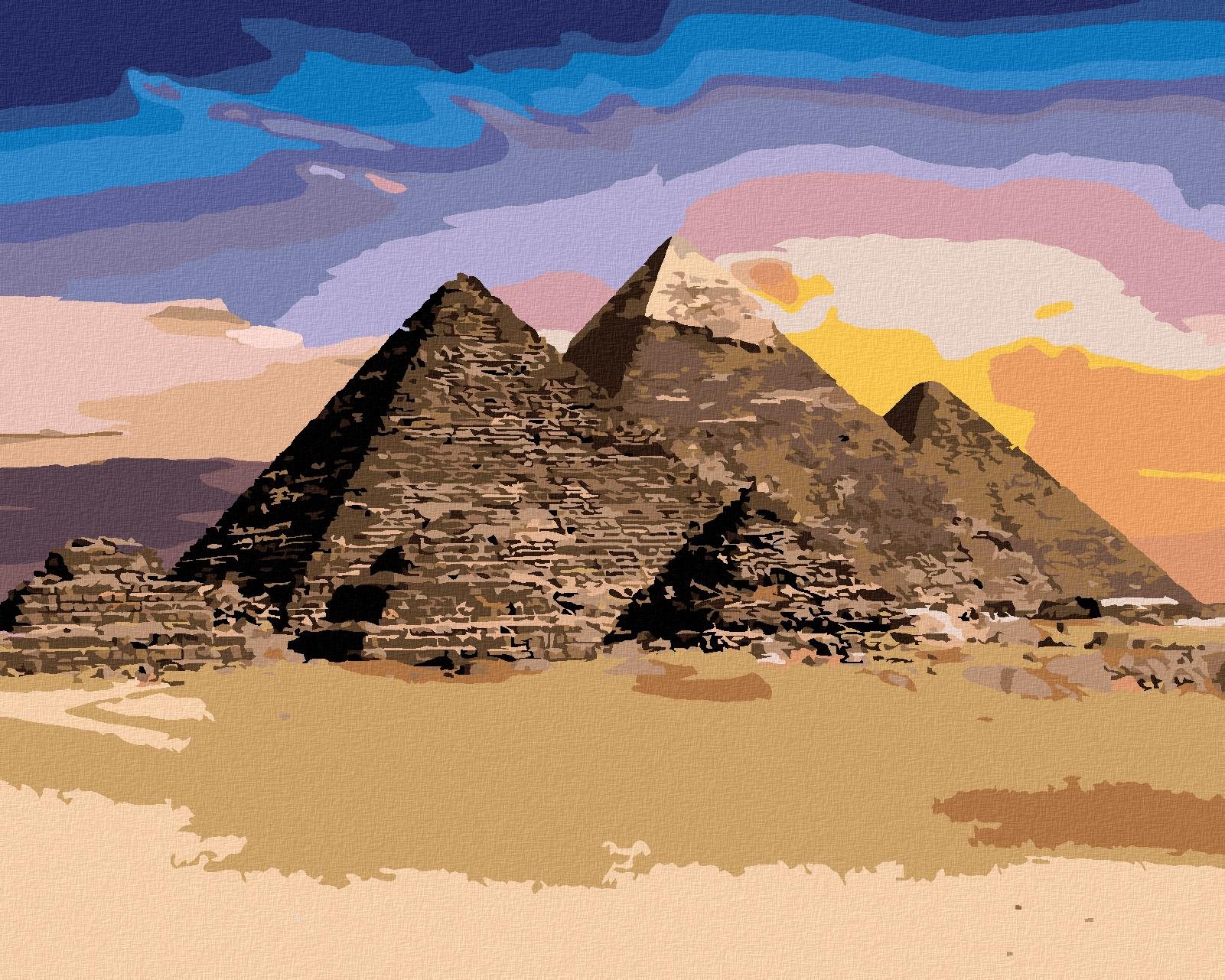 Diamondi – Diamantové maľovanie – EGYPT PYRAMÍDY, 40 × 50 cm, vypnuté plátno na rám