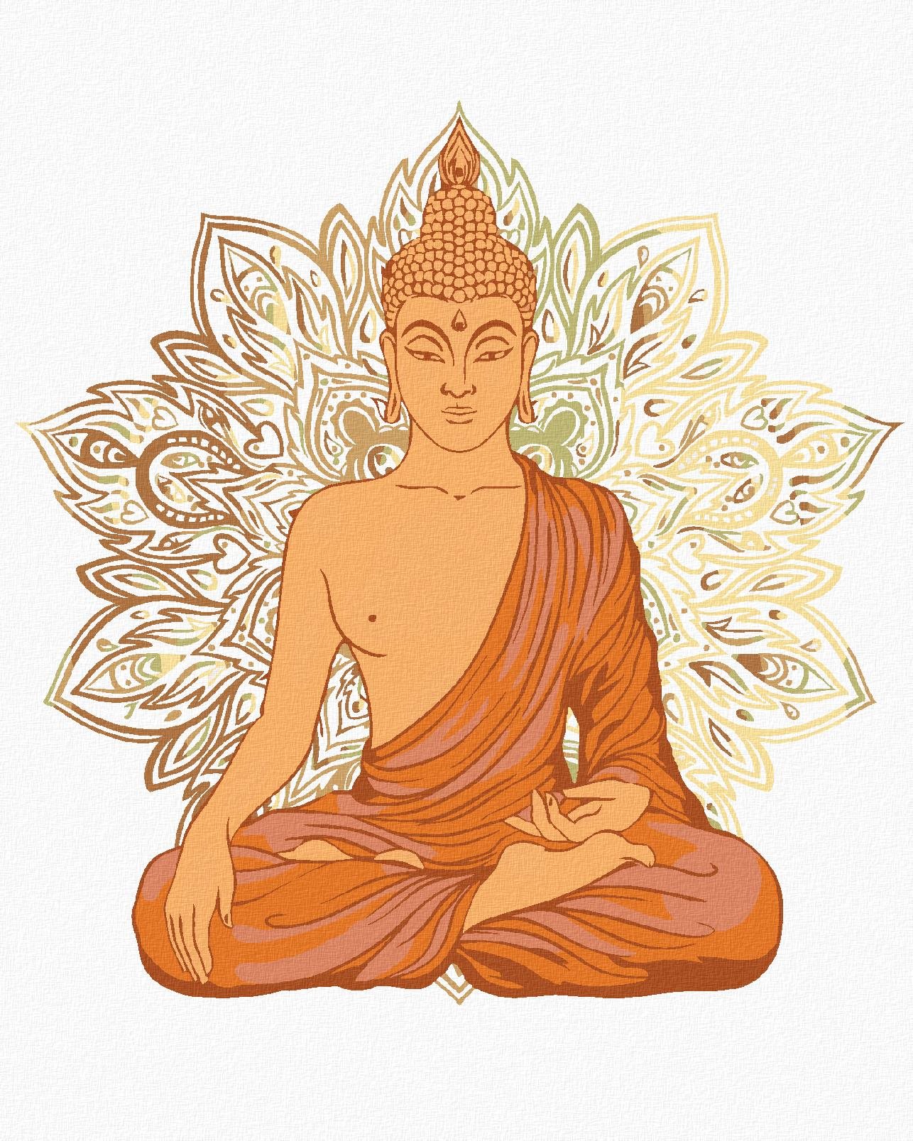 Diamondi – Diamantové maľovanie – BUDDHA A ORNAMENTY II, 40 × 50 cm, vypnuté plátno na rám