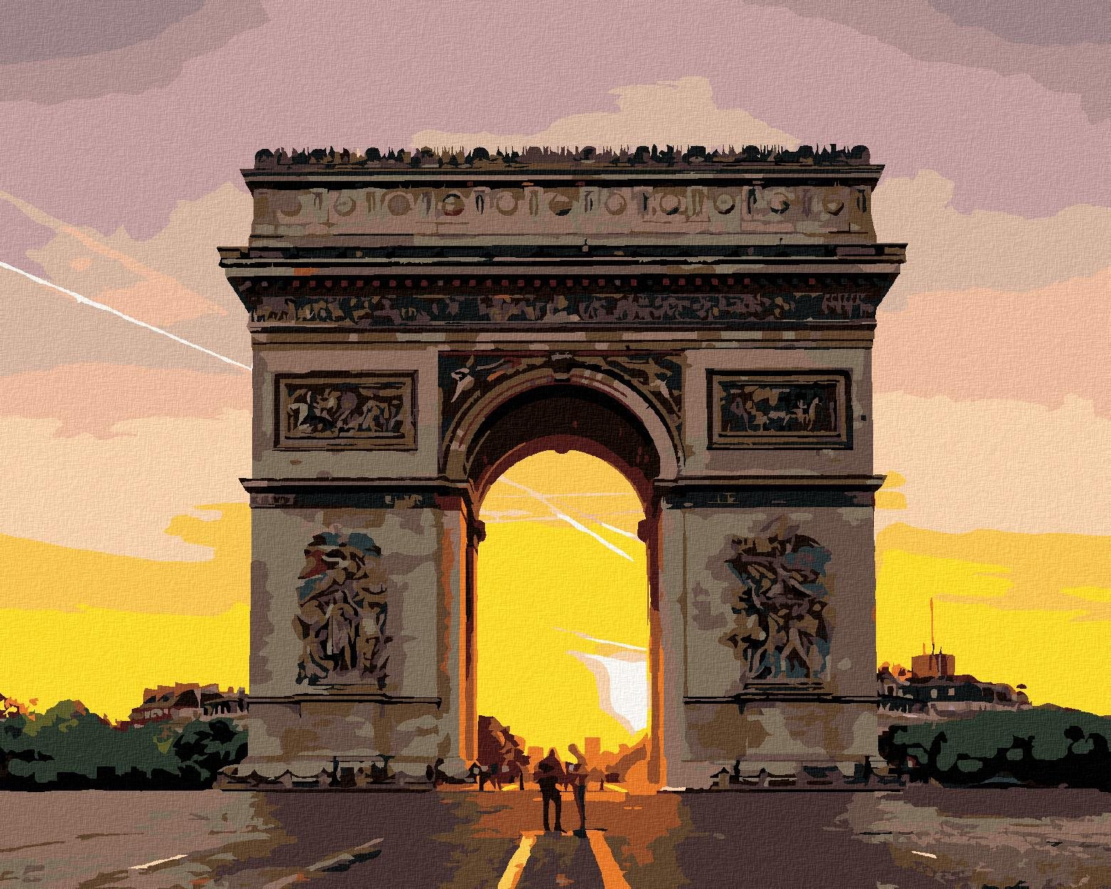 Diamondi – Diamantové maľovanie – VÍŤAZNÝ OBLÚK V PARÍŽI, 40 × 50 cm, bez rámu a bez vypnutia plátna