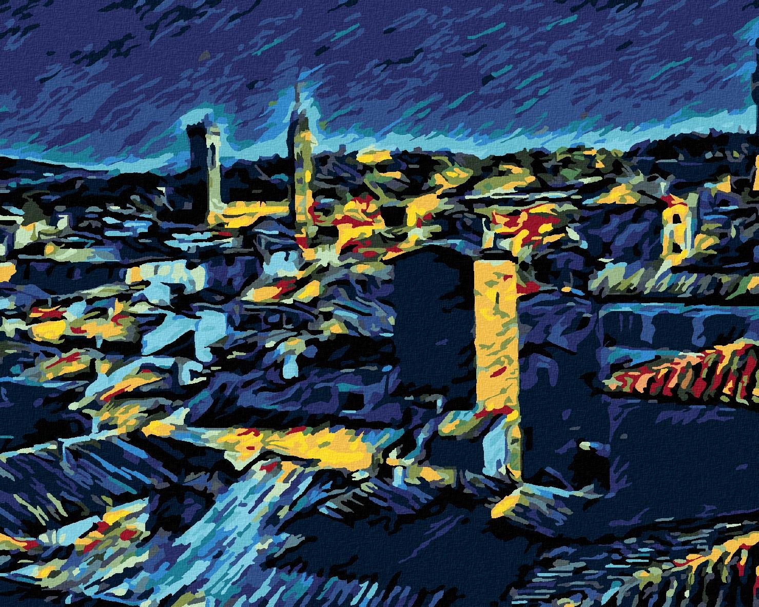 Diamondi – Diamantové maľovanie – FLORENCIA PODĽA VAN GOGHA, 40 × 50 cm, vypnuté plátno na rám
