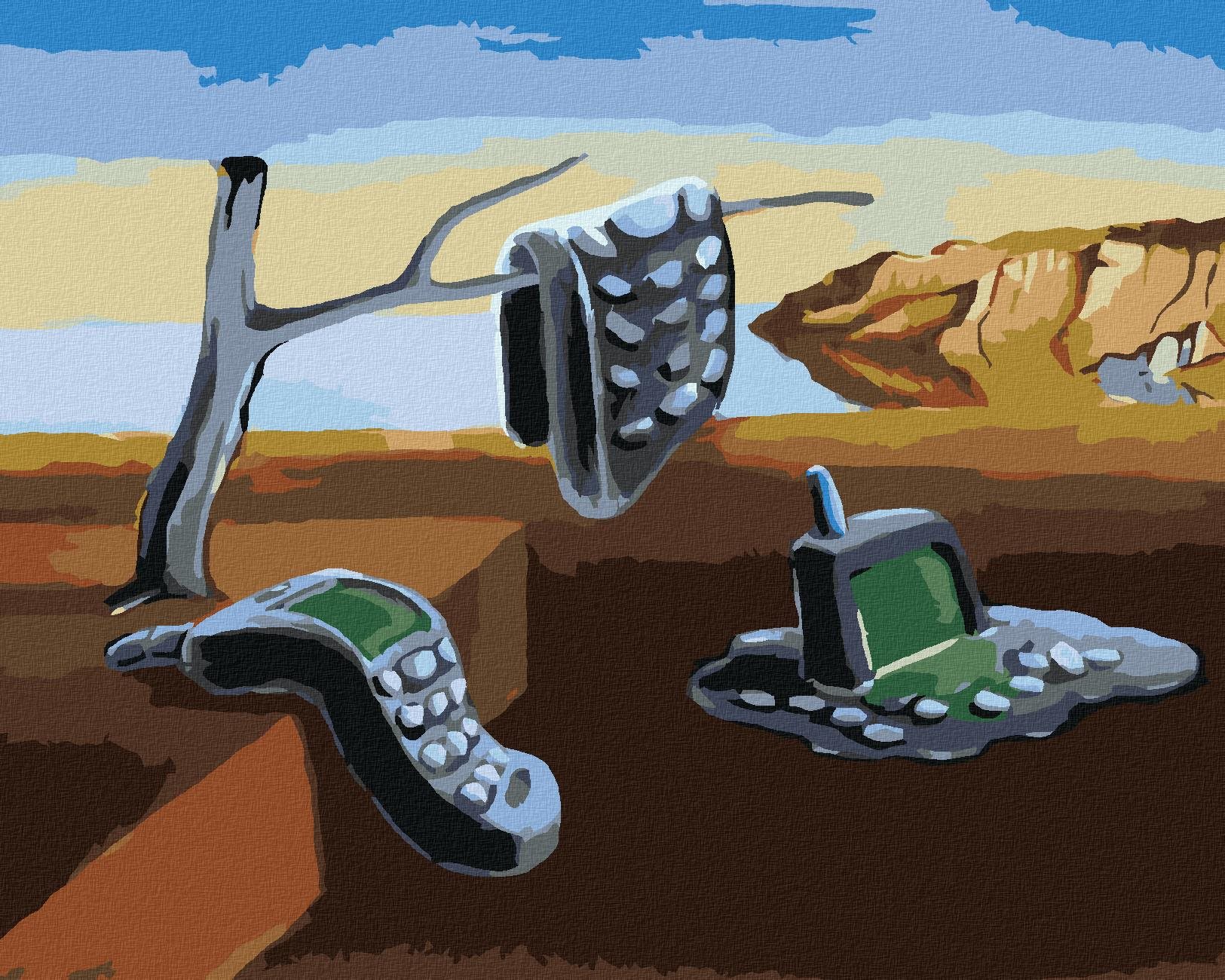 Diamondi – Diamantové maľovanie – ROZTEČENÉ MOBILY - INŠPIRÁCIA SALVADOR DALÍ, 40 × 50 cm, vypnuté plátno na rám