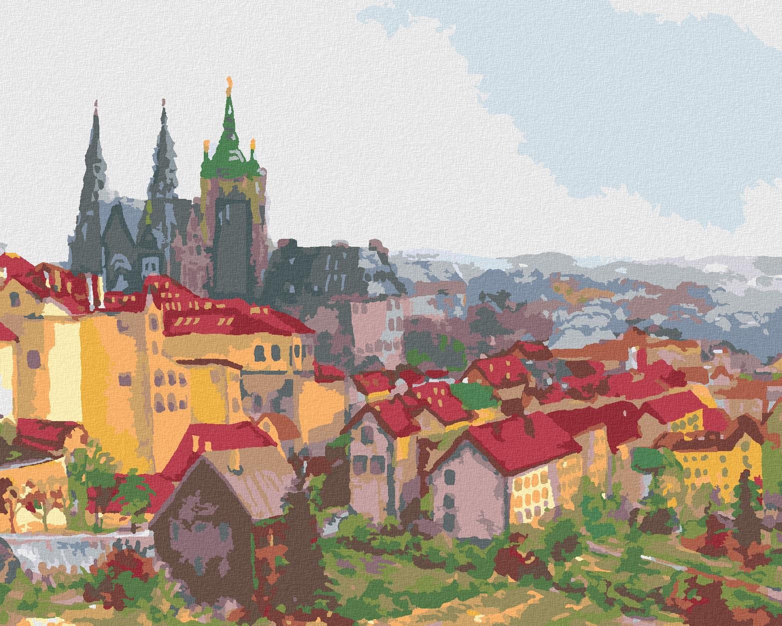 Diamondi – Diamantové maľovanie – PRAŽSKÝ HRAD, 40 × 50 cm, vypnuté plátno na rám