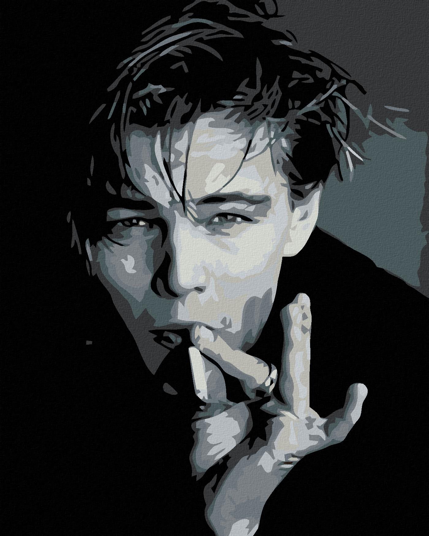 Diamondi – Diamantové maľovanie – LEONARDO DICAPRIO S CIGARETOU, 40 × 50 cm, vypnuté plátno na rám