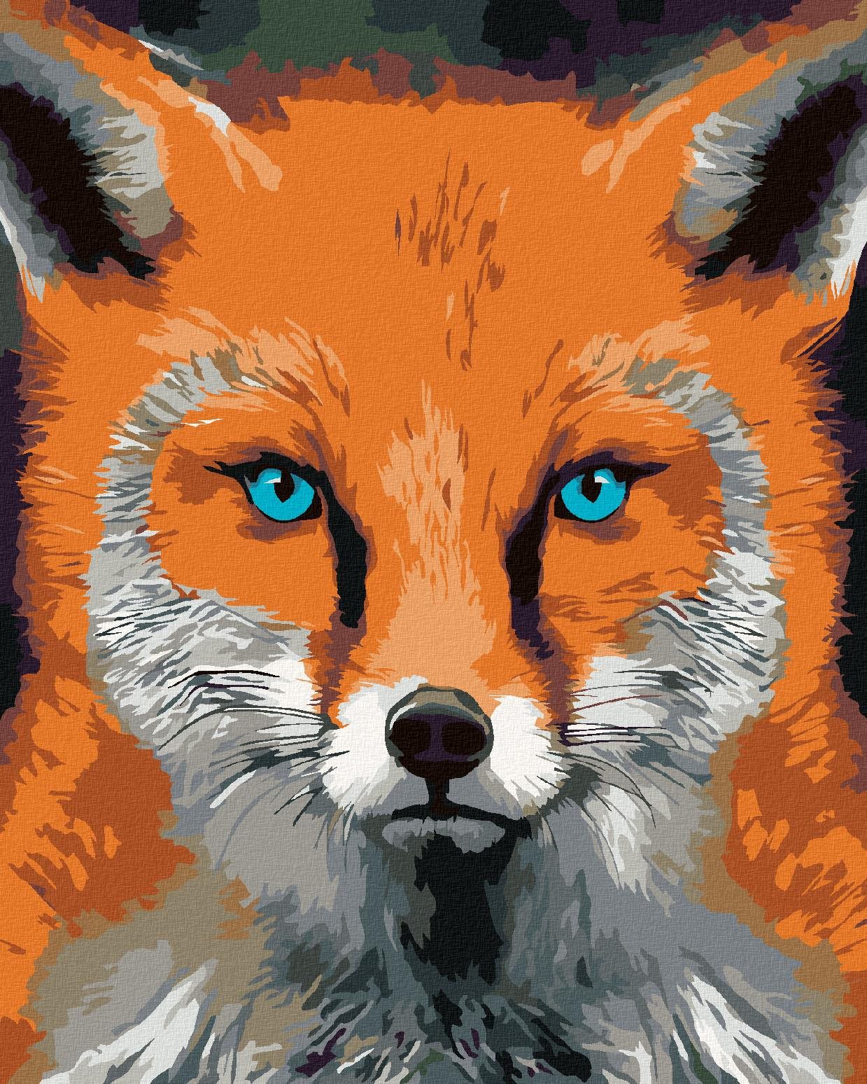 Diamondi – LIŠKA S MODRÝMI OČAMI, 40 × 50 cm, bez rámu a bez vypnutia plátna