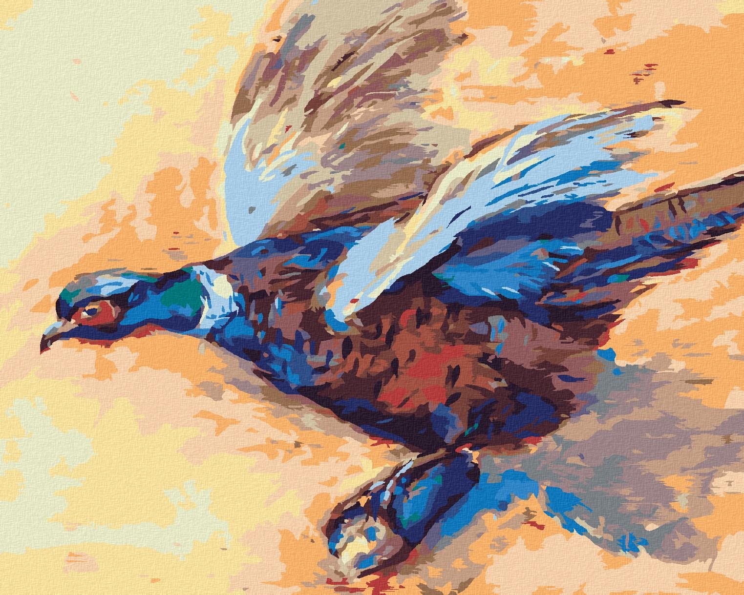 Diamondi – Diamantové maľovanie – FAREBNÝ BAŽANT, 40 × 50 cm, vypnuté plátno na rám