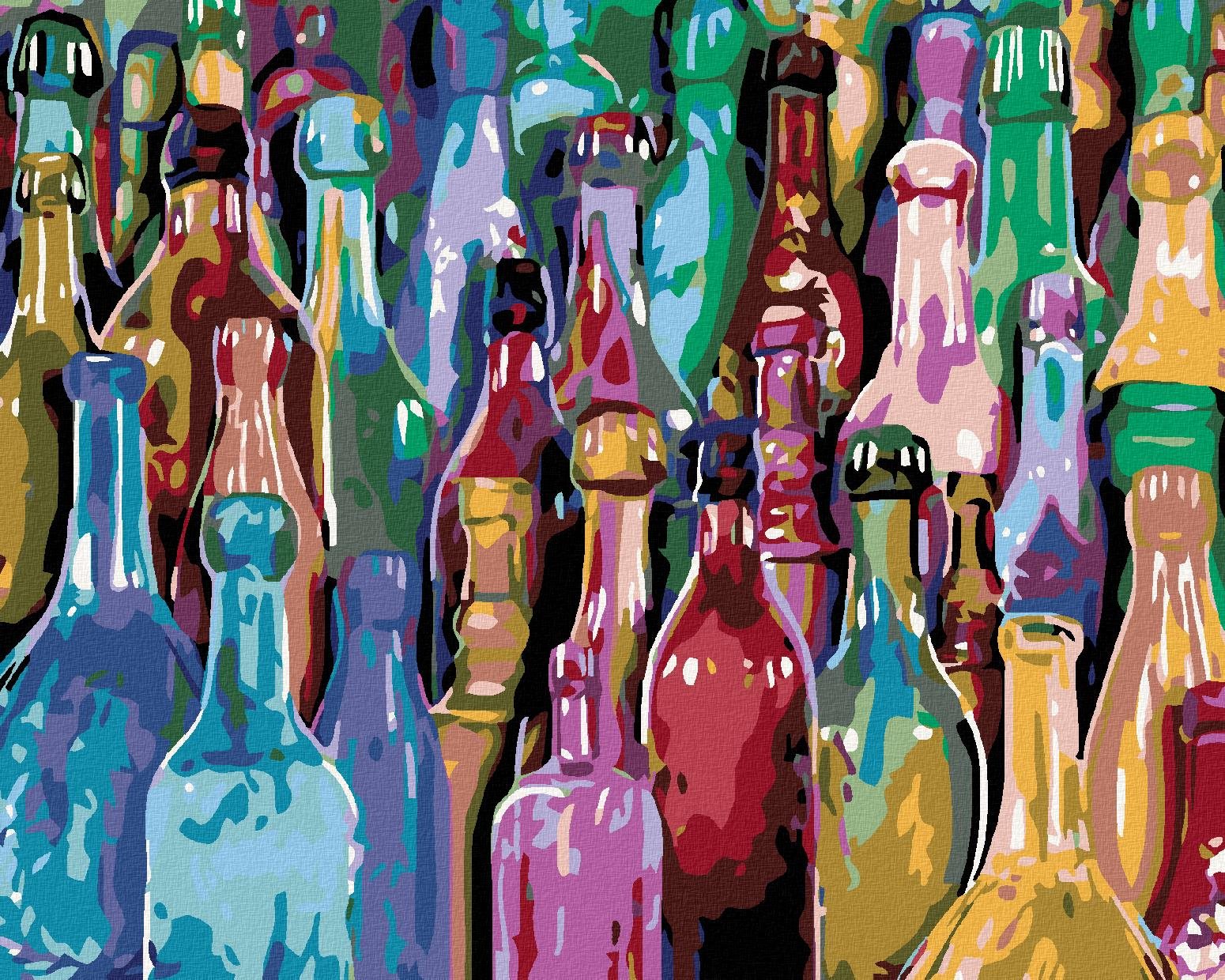 Diamondi – Diamantové maľovanie – FAREBNÉ FĽAŠE, 40 × 50 cm, bez rámu a bez vypnutia plátna