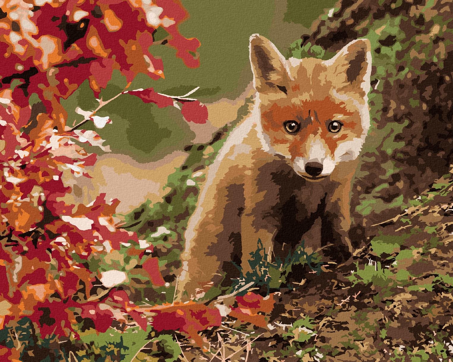 Diamondi – Diamantové maľovanie – MALÁ LÍŠKA, 40 × 50 cm, vypnuté plátno na rám