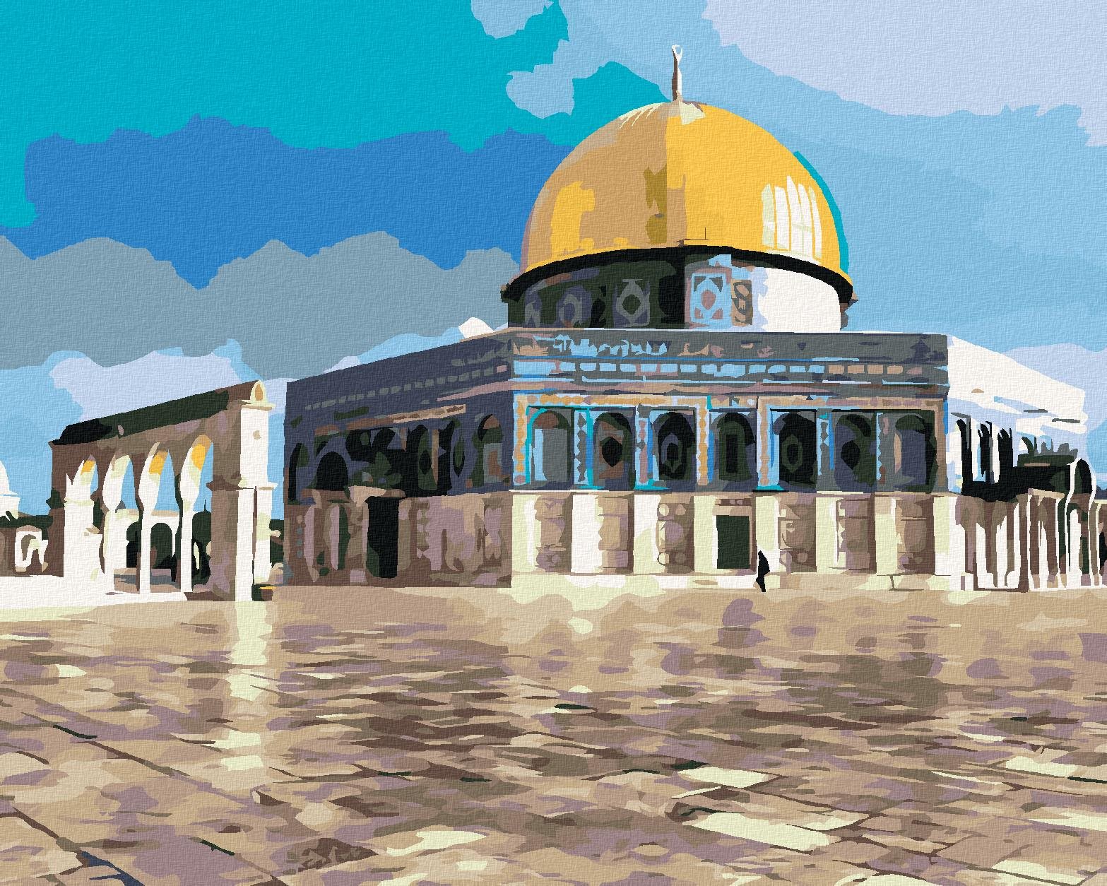 Diamondi – MEŠITA AL AQSA, 40 × 50 cm, bez rámu a bez napnutého plátna