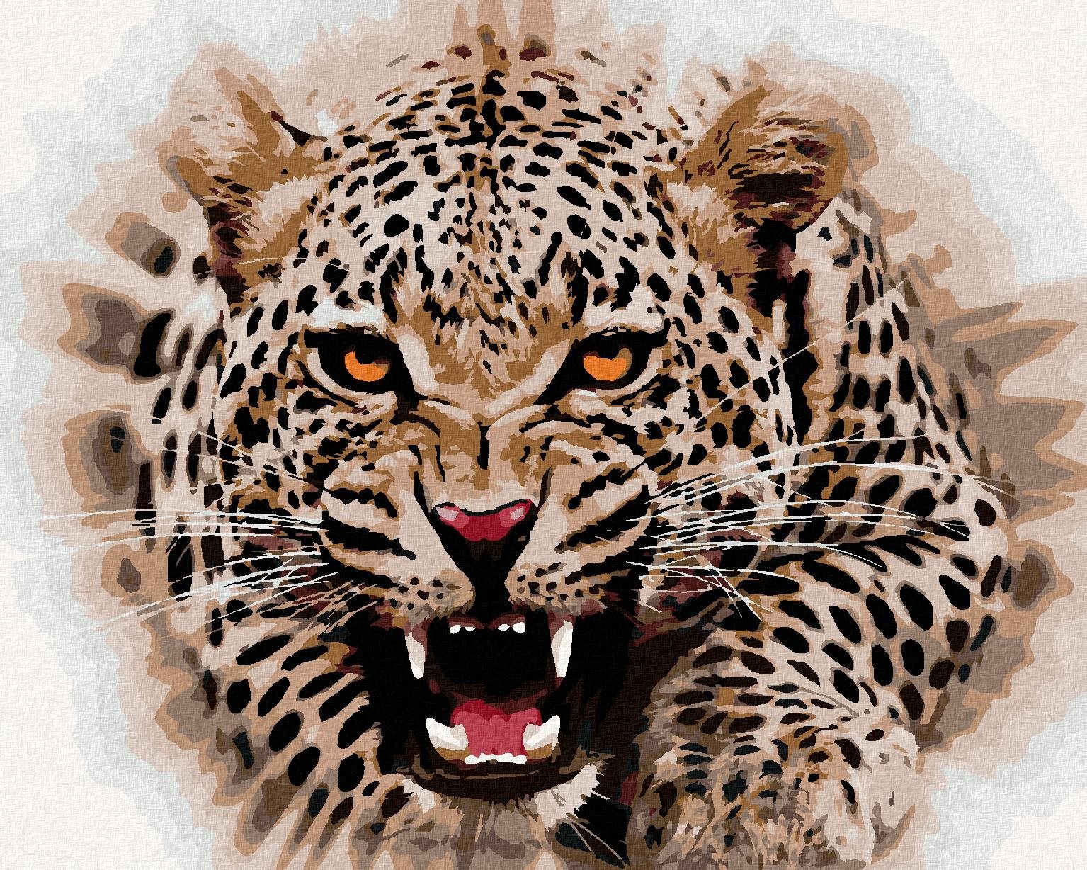 Diamondi – JAGUÁR ÚTOČÍ, 40 × 50 cm, bez rámu a bez napnutého plátna