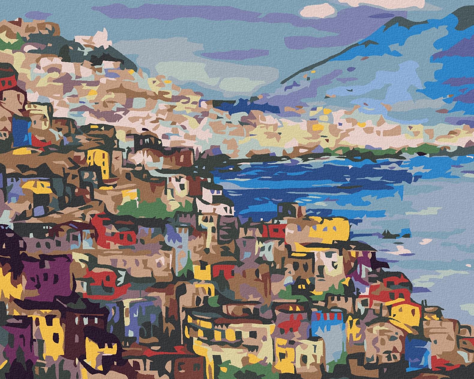 Diamondi – Diamantové maľovanie – POBREŽIE NEAPOL, 40 × 50 cm, bez rámu a bez vypnutia plátna