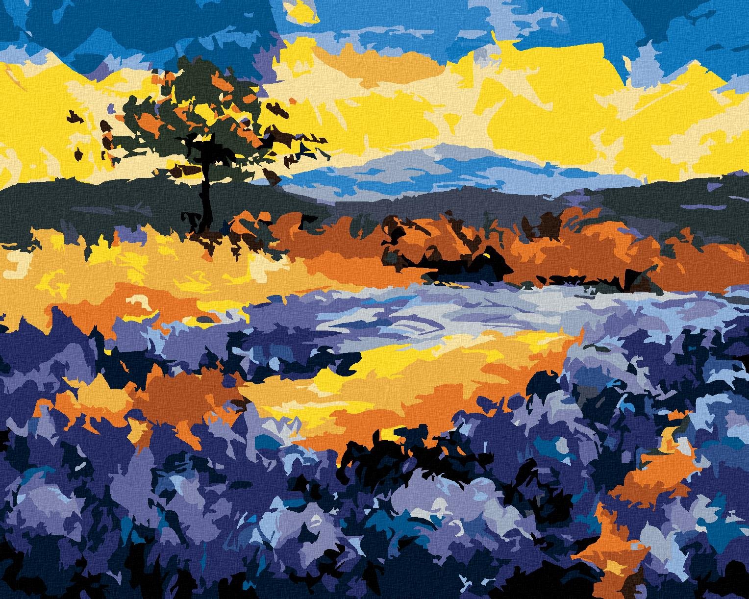 Diamondi – LEVANDUĽOVÉ POLE V PROVENCE, 40 × 50 cm, bez rámu a bez napnutia plátna