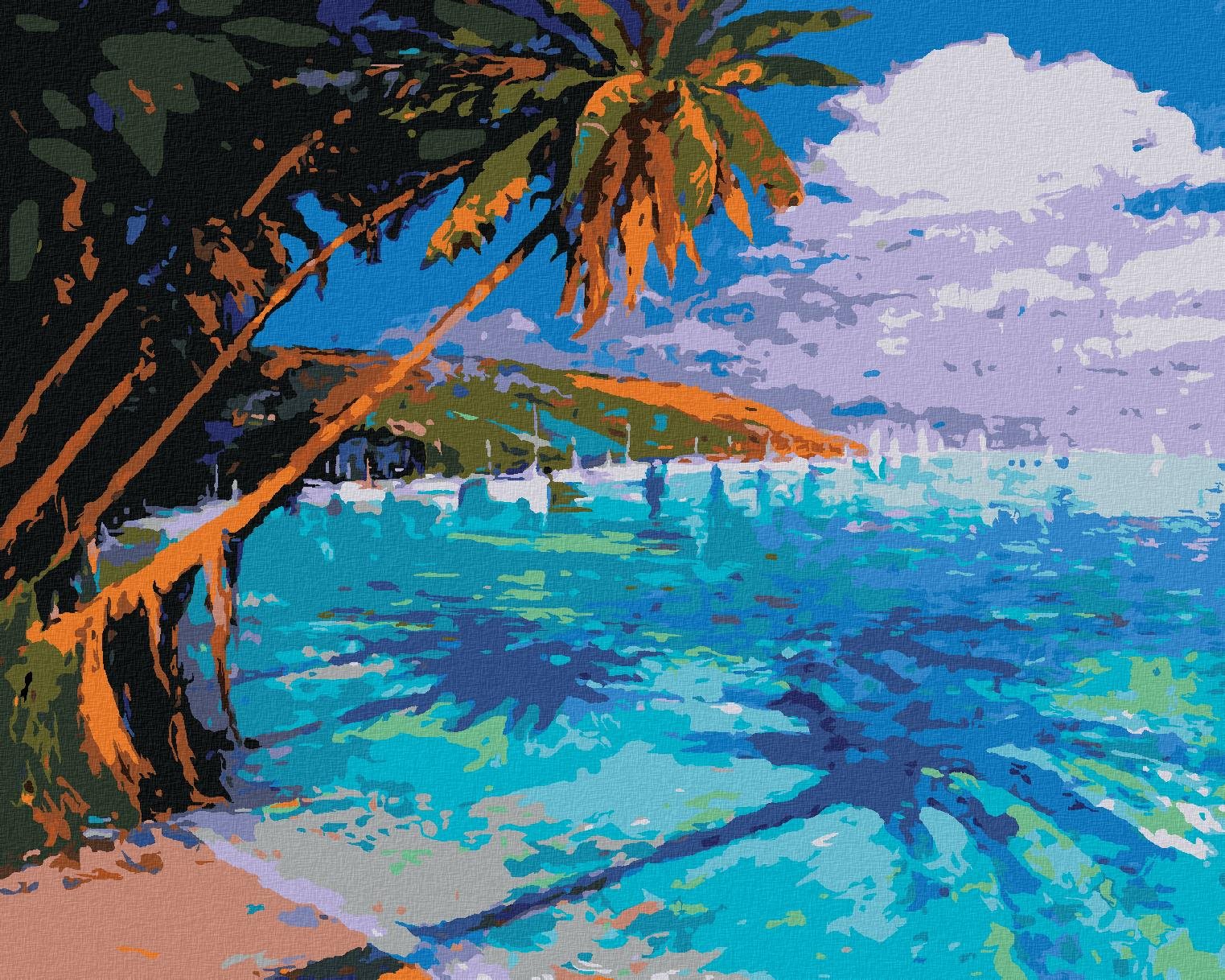Diamondi – Diamantové maľovanie – KRÁSNE TYRKYSOVÉ MORE, 40 × 50 cm, vypnuté plátno na rám