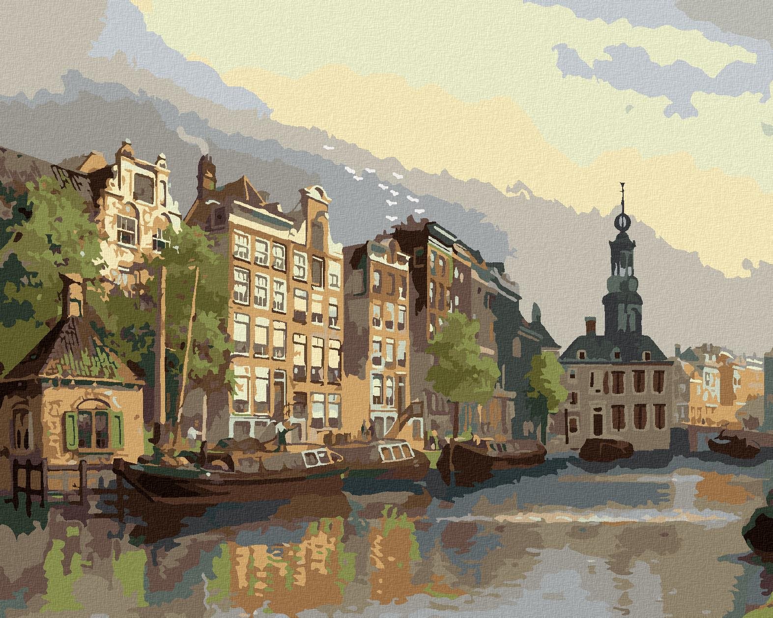 Diamondi – POHĽAD NA MINCOVŇU V AMSTERDAME, 40 × 50 cm, bez rámu a bez napnutého plátna