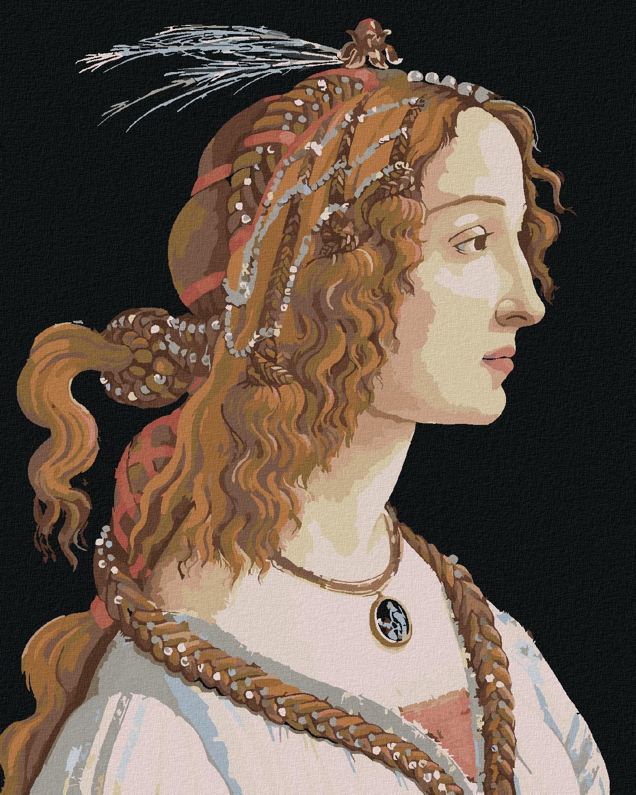 Diamondi – PORTRÉT DÁMY (SANDRO BOTTICELLI), 40 × 50 cm, bez rámu a bez napnutého plátna