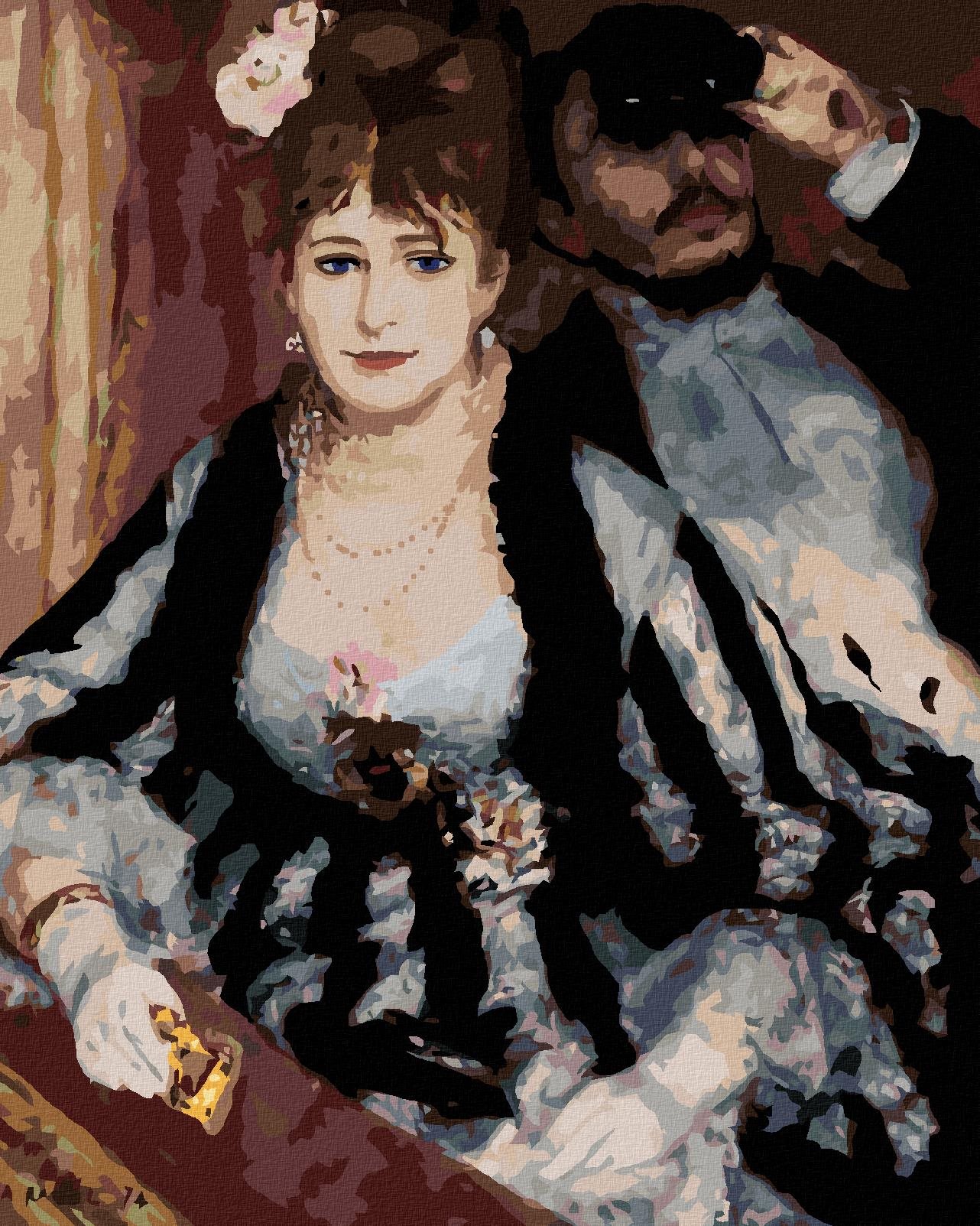 Diamondi – Diamantové maľovanie – DIVADELNÁ LÓŽA (PIERRE-AUGUSTE RENOIR), 40 × 50 cm, bez rámu a bez vypnutia plátna