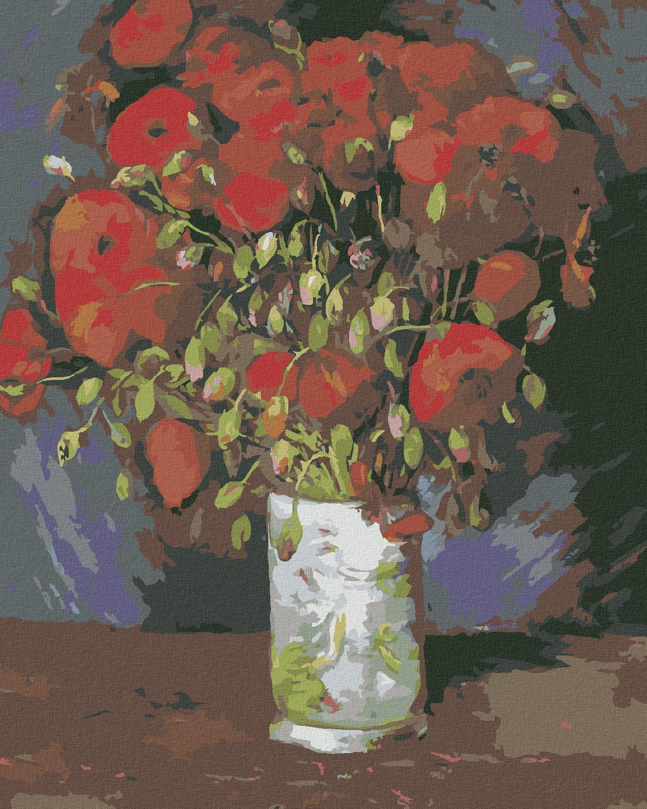 Diamondi – VÁZA S MAKOM (VINCENT VAN GOGH), 40 × 50 cm, bez rámu a bez napnutého plátna