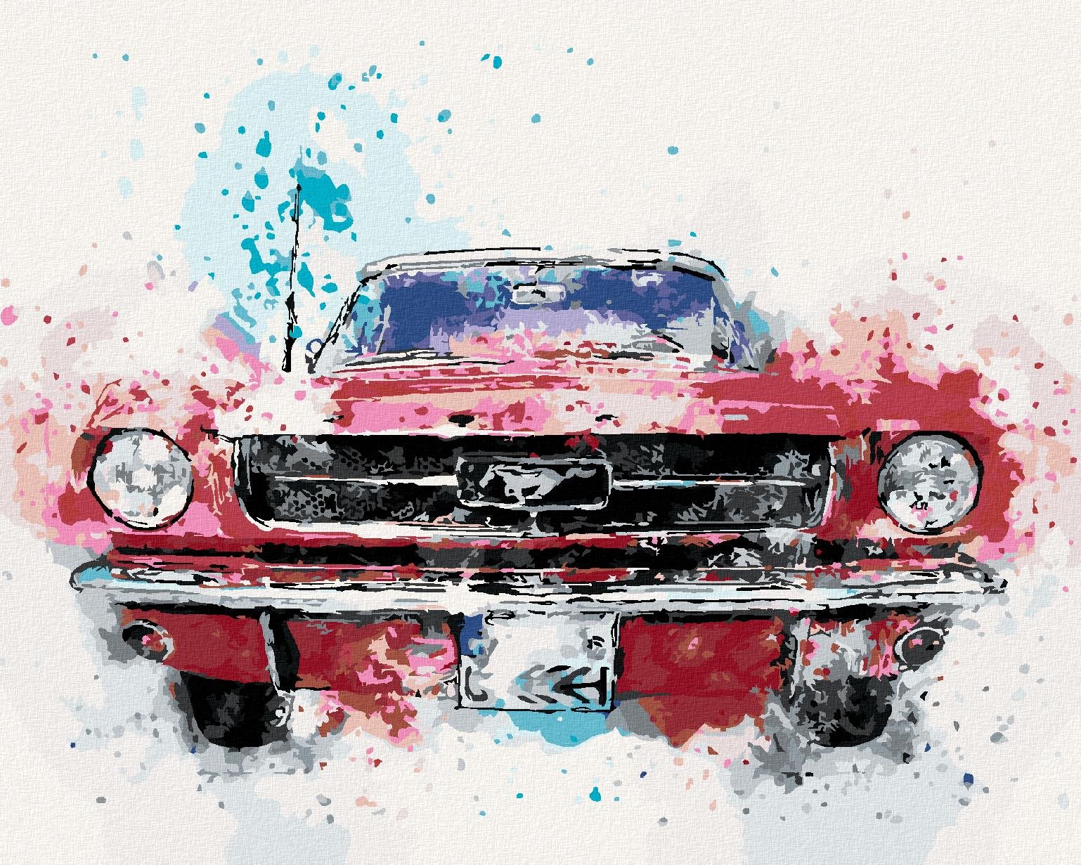 Diamondi – AUTO MUSTANG, 40 × 50 cm, napnuté plátno na ráme