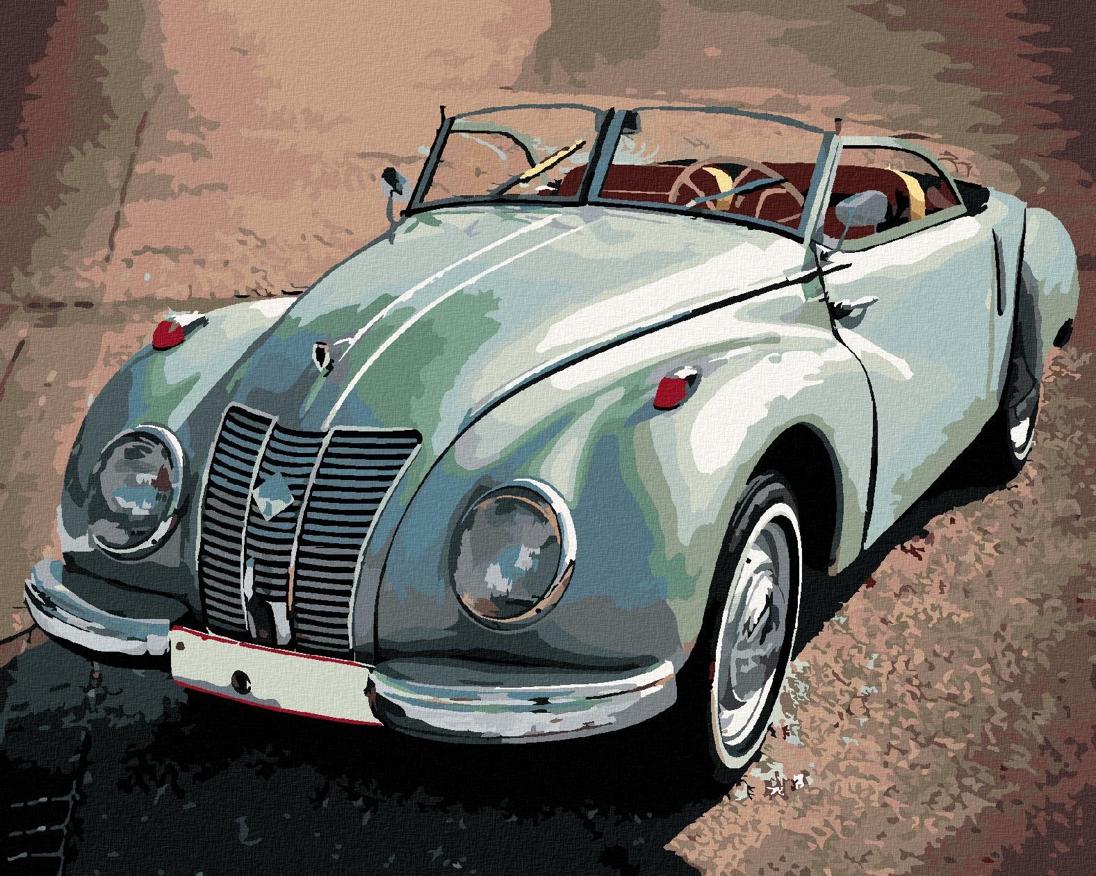 Diamondi – ZELENÉ AUTO AUDI, 40 × 50 cm, napnuté plátno na ráme