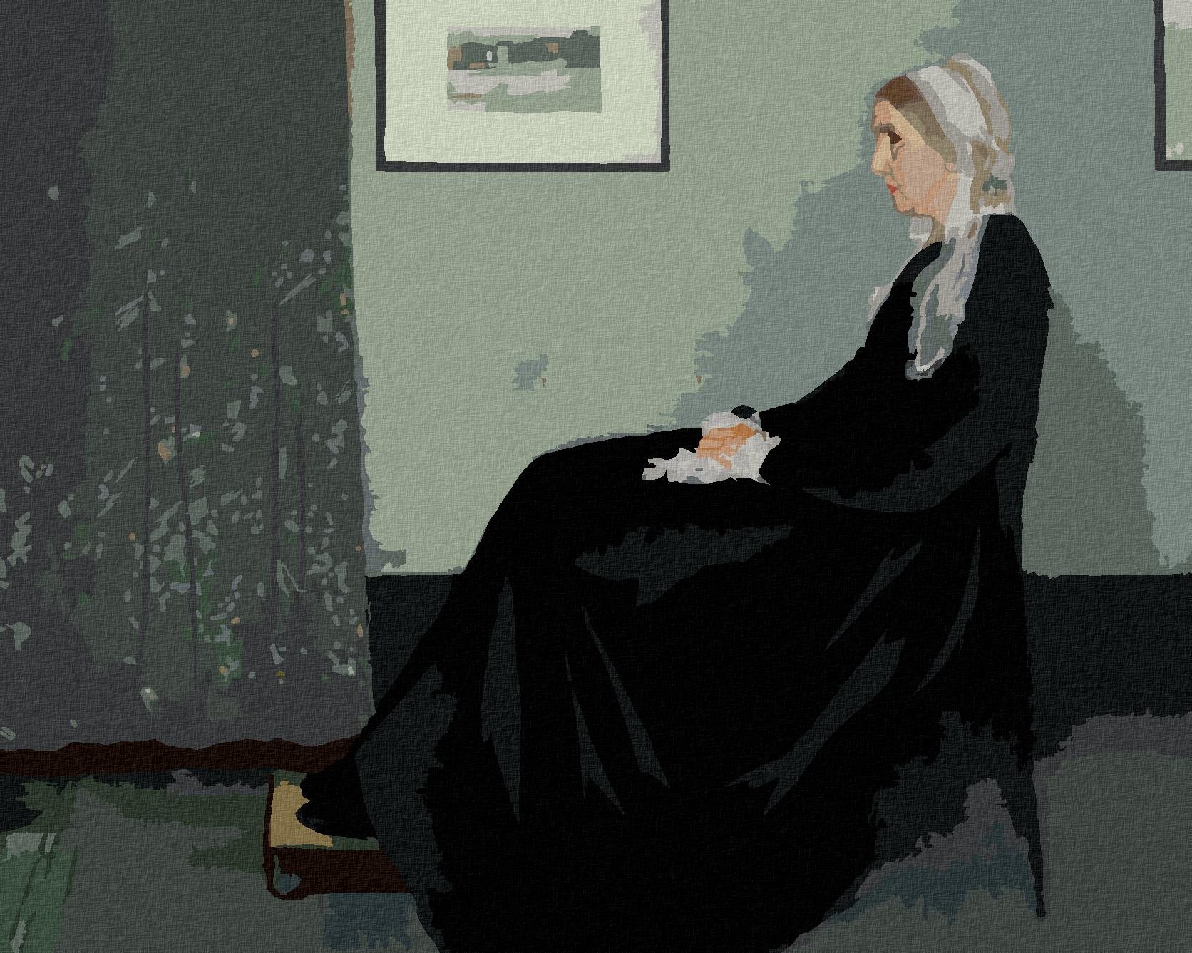 Diamondi – Diamantové maľovanie – WHISTLEROVA MATKA (J. MCNEILL WHISTLER), 40 × 50 cm, bez rámu a bez napnutého plátna