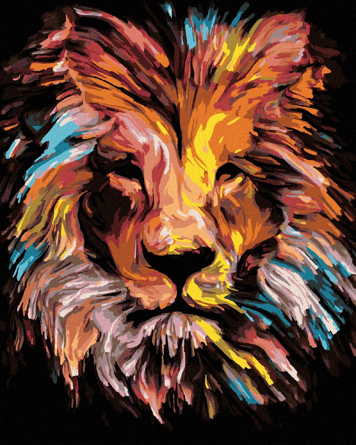 Diamondi – PESTRÝ LEV, 40 × 50 cm, bez rámu a bez napnutia plátna