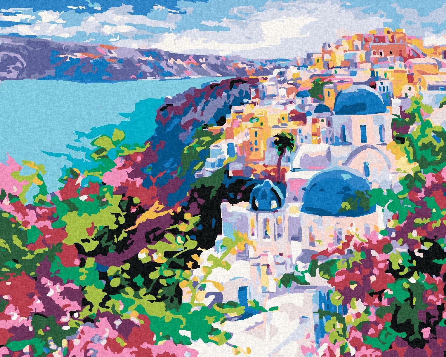Diamondi – Diamantové maľovanie – SANTORINI, 40 × 50 cm, vypnuté plátno na rám