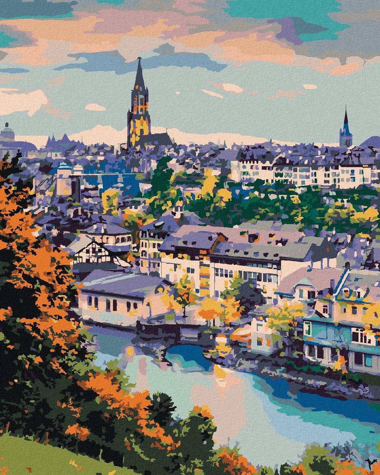 Diamondi – BERN, 40 × 50 cm, napnuté plátno na rám