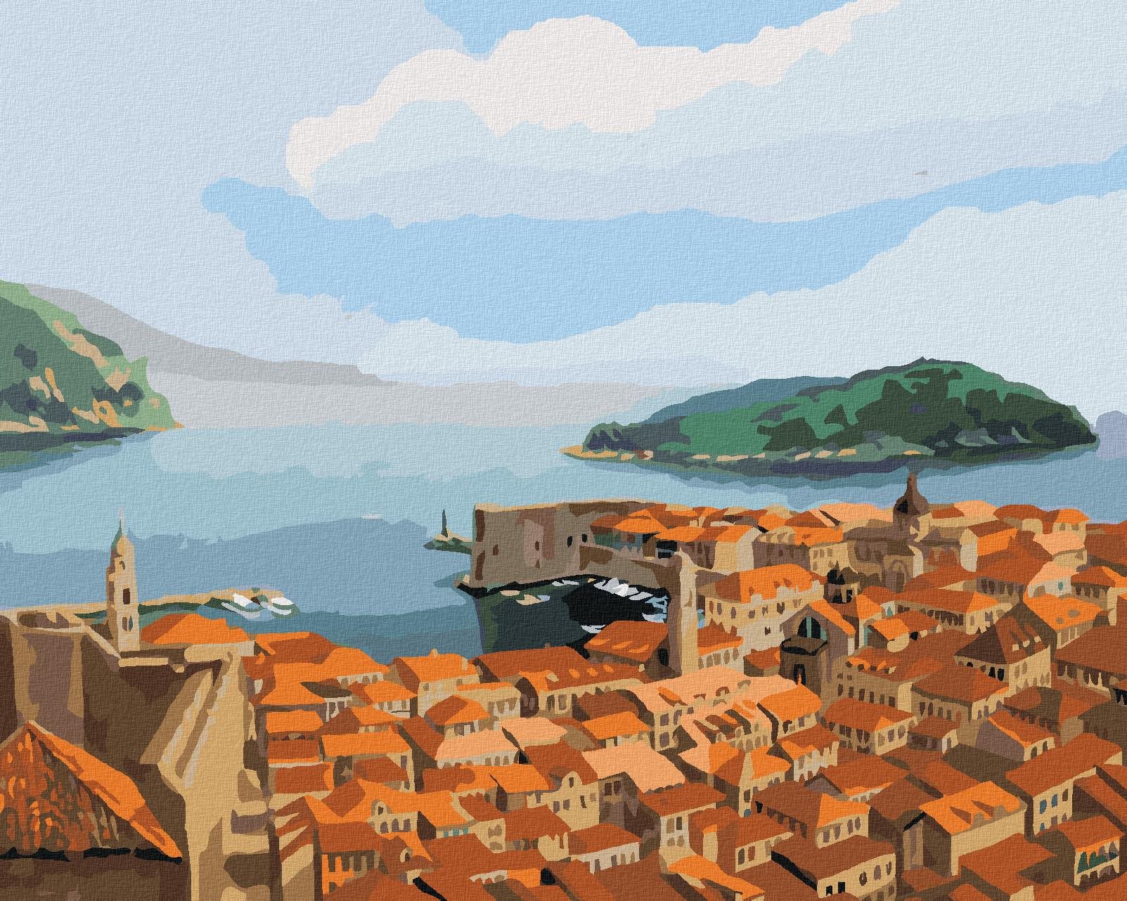 Diamondi – DUBROVNÍK V CHORVÁTSKU, 40 × 50 cm, bez rámu a bez napnutia plátna