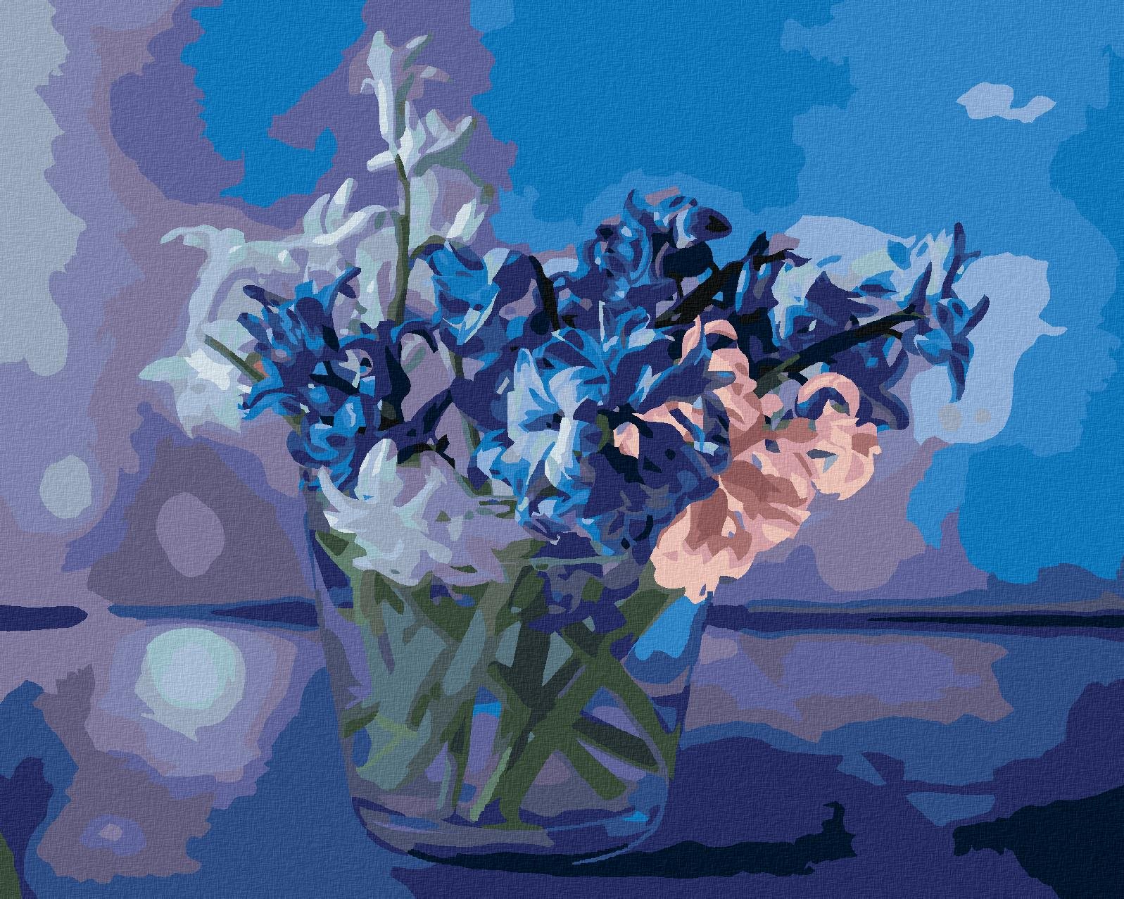 Diamondi – ZMES JARNÝCH HYACINTOV VO VÁZE, 40 × 50 cm, bez rámu a bez napnutia plátna