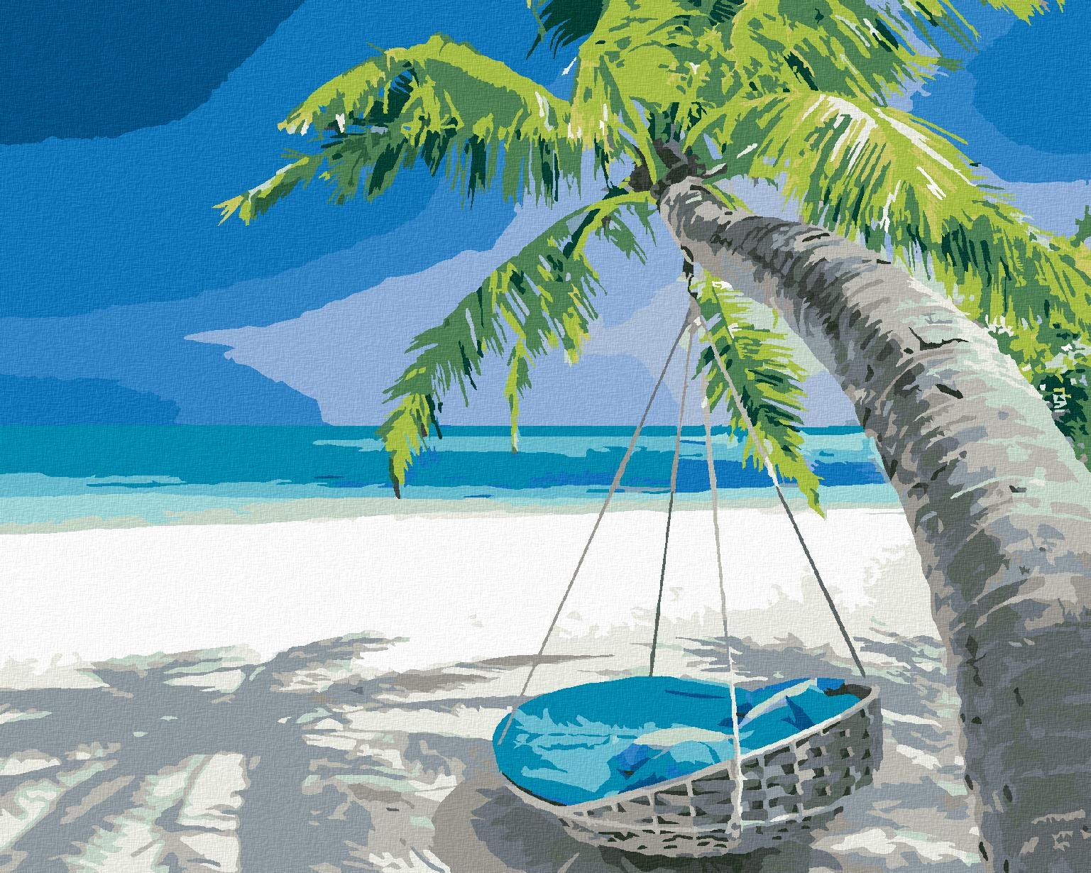 Diamondi – LEHÁTKO NA SLNEČNEJ PLÁŽI, 40 × 50 cm, bez rámu a bez napnutia plátna