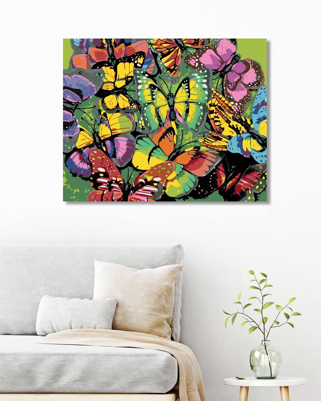 Diamondi – KŔDEĽ FAREBNÝCH MOTÝĽOV, 40 × 50 cm, bez rámu a bez napnutia plátna