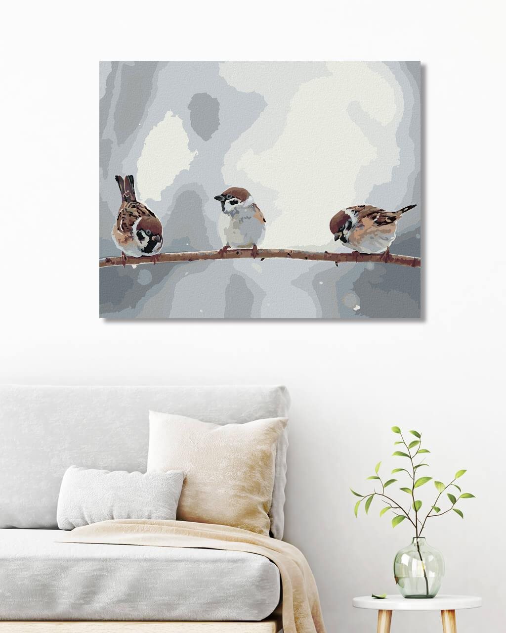 Diamondi – MALÉ VTÁČIKY NA KONÁRI, 40 × 50 cm, napnuté plátno na rám