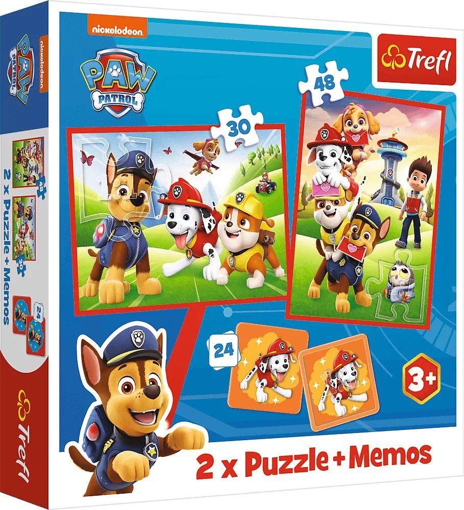 TREFL súprava 3 v 1 Labková patrola v akcii (2× puzzle + pexeso)