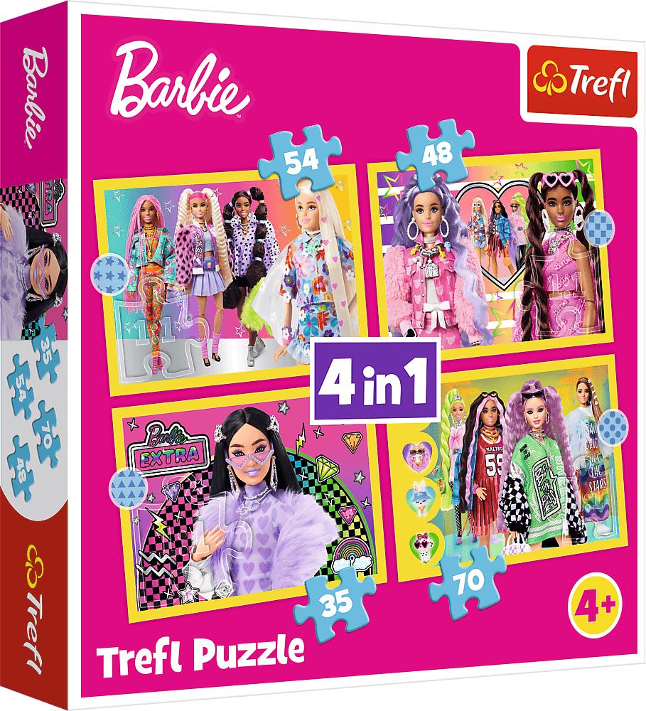 TREFL puzzle Veselý svet Barbie 4 v 1 (35, 48, 54, 70 dielikov)