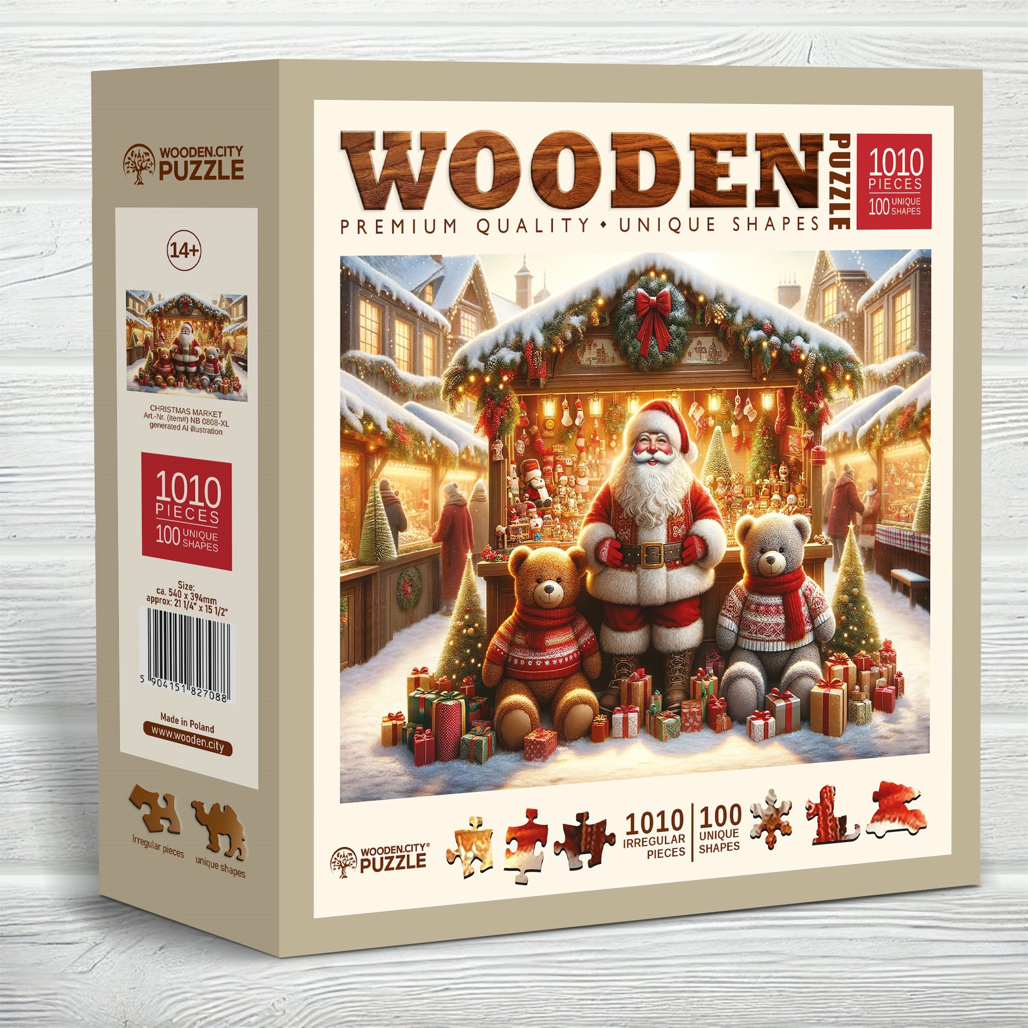 WOODEN CITY drevené puzzle - Vianočné trhy 1010 dielikov