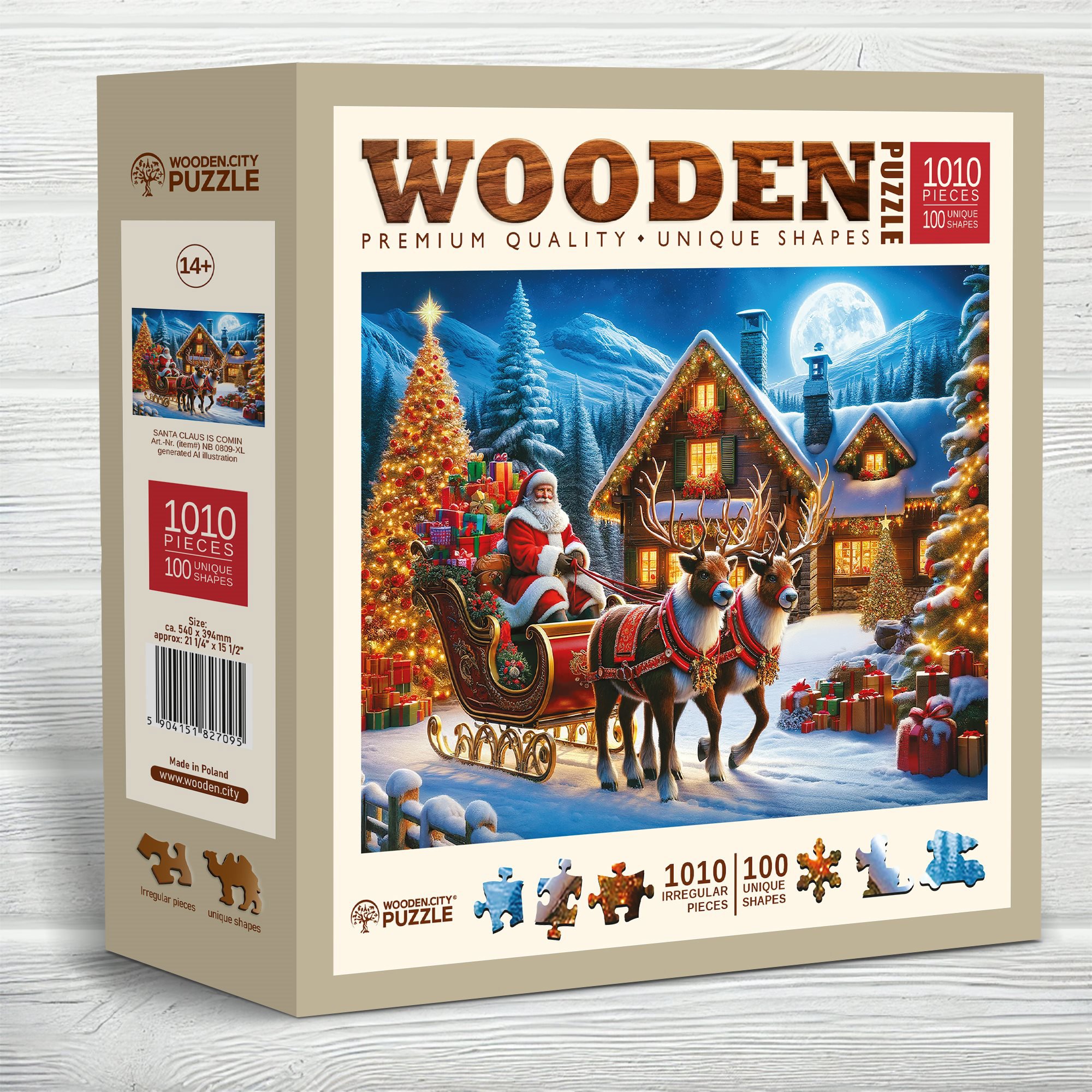 WOODEN CITY drevené puzzle – Santa Klaus prichádza 1010 dielikov