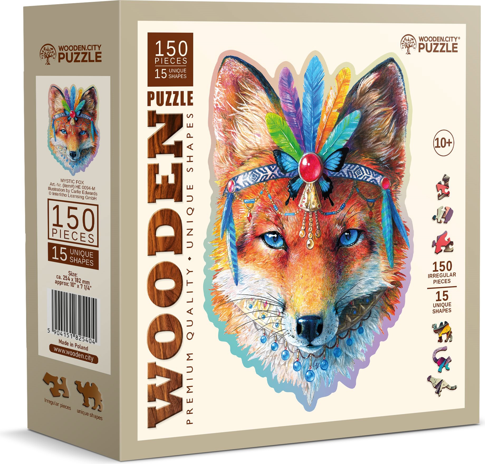 WOODEN CITY drevené puzzle – Mystická líška 150 dielikov