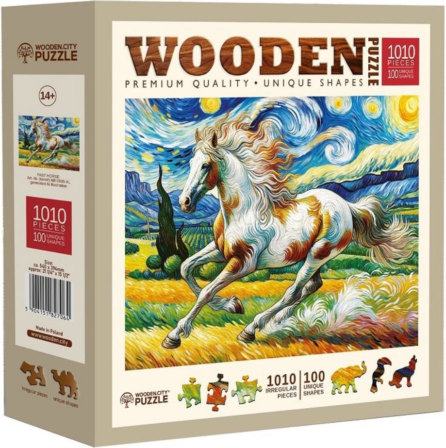 WOODEN CITY drevené puzzle - Rýchly kôň 1010 dielikov