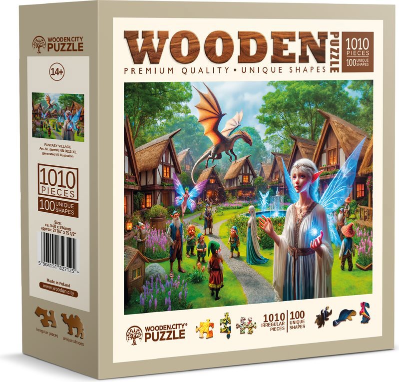 WOODEN CITY drevené puzzle - Fantasy dedinka 1010 dielikov