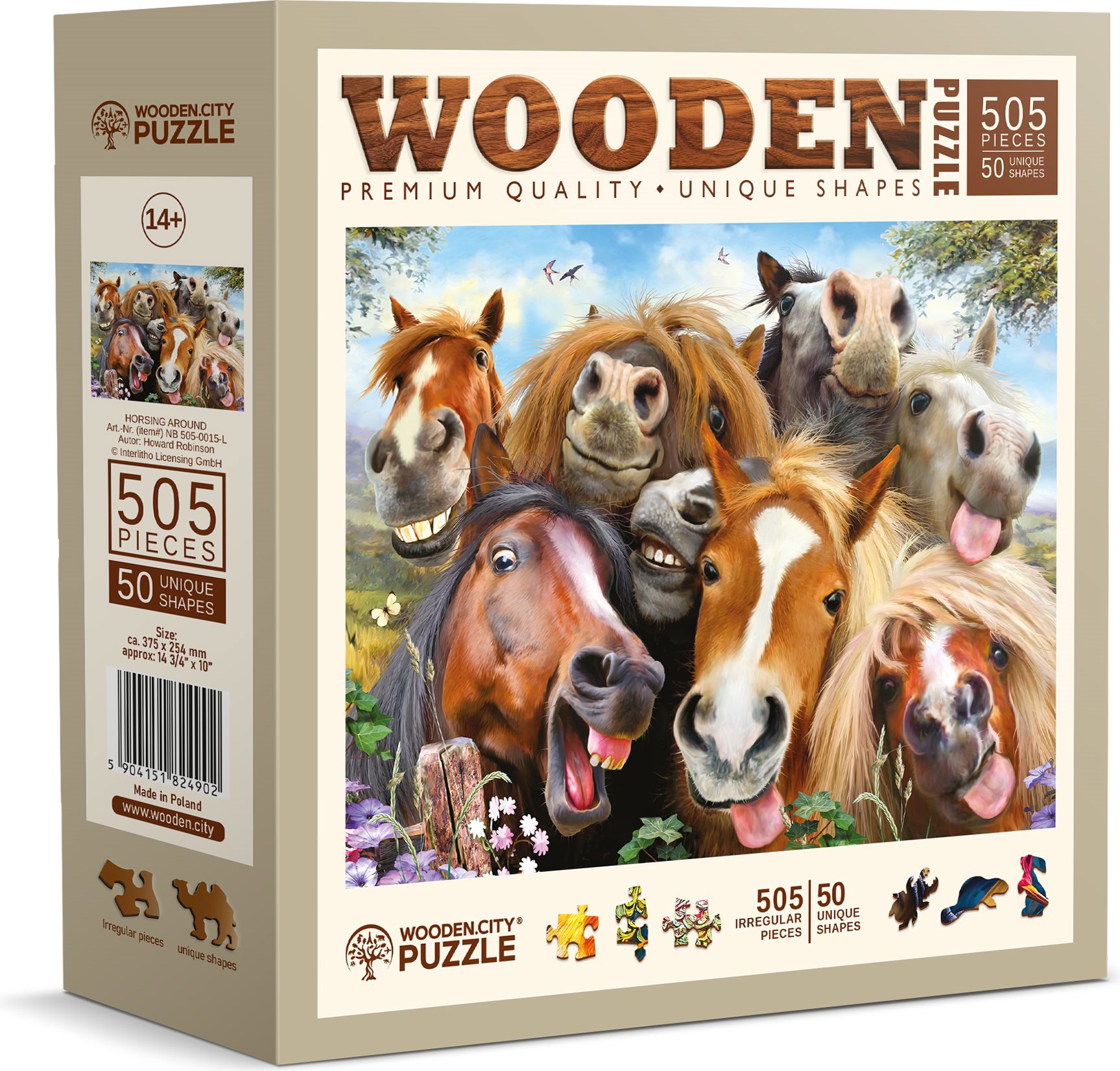 WOODEN CITY drevené puzzle – Kone všade okolo 505 dielikov