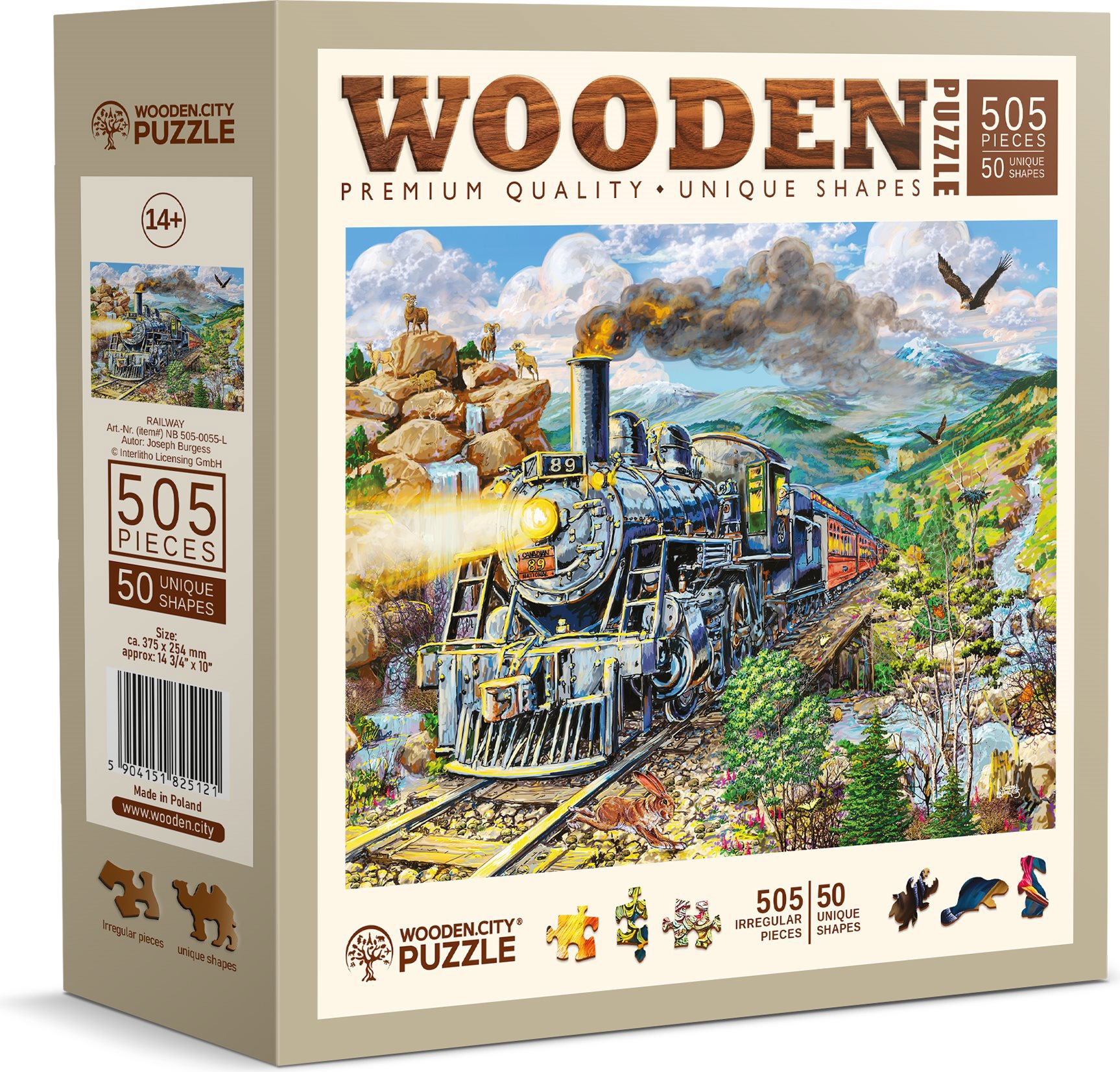 WOODEN CITY drevené puzzle - Železnica 505 dielikov