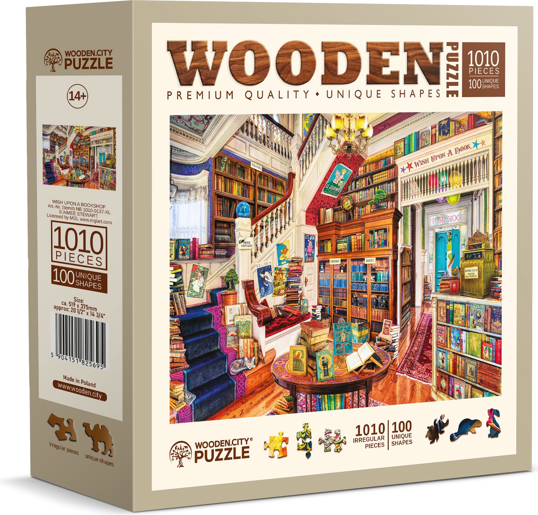 WOODEN CITY drevené puzzle - Prianie v knižnici 1010 dielikov