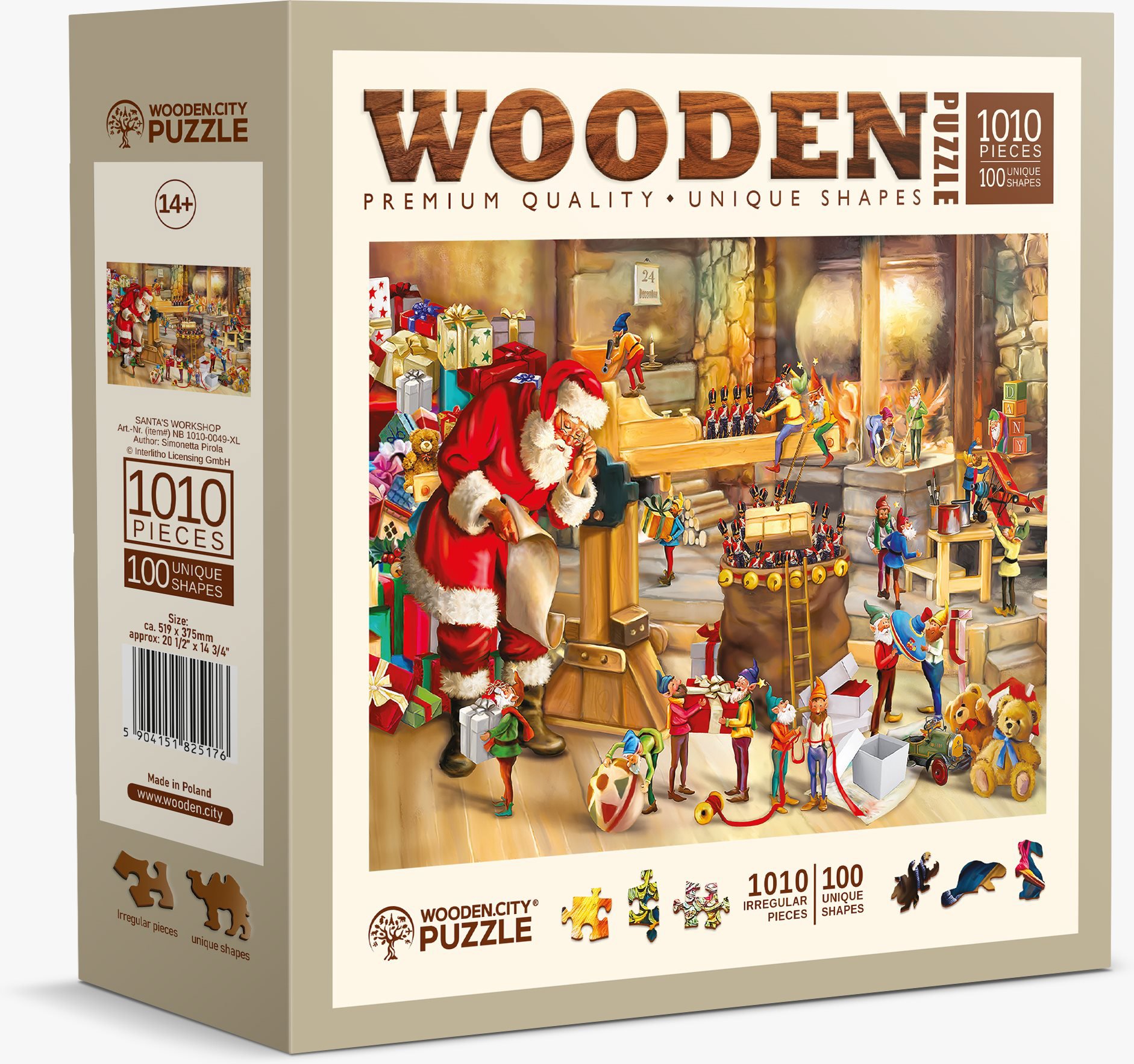 WOODEN CITY drevené puzzle - Santova dielňa 1010 dielikov