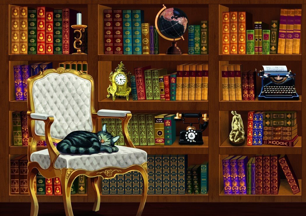 BLUEBIRD Puzzle Vintage knihovna 1000 dílků