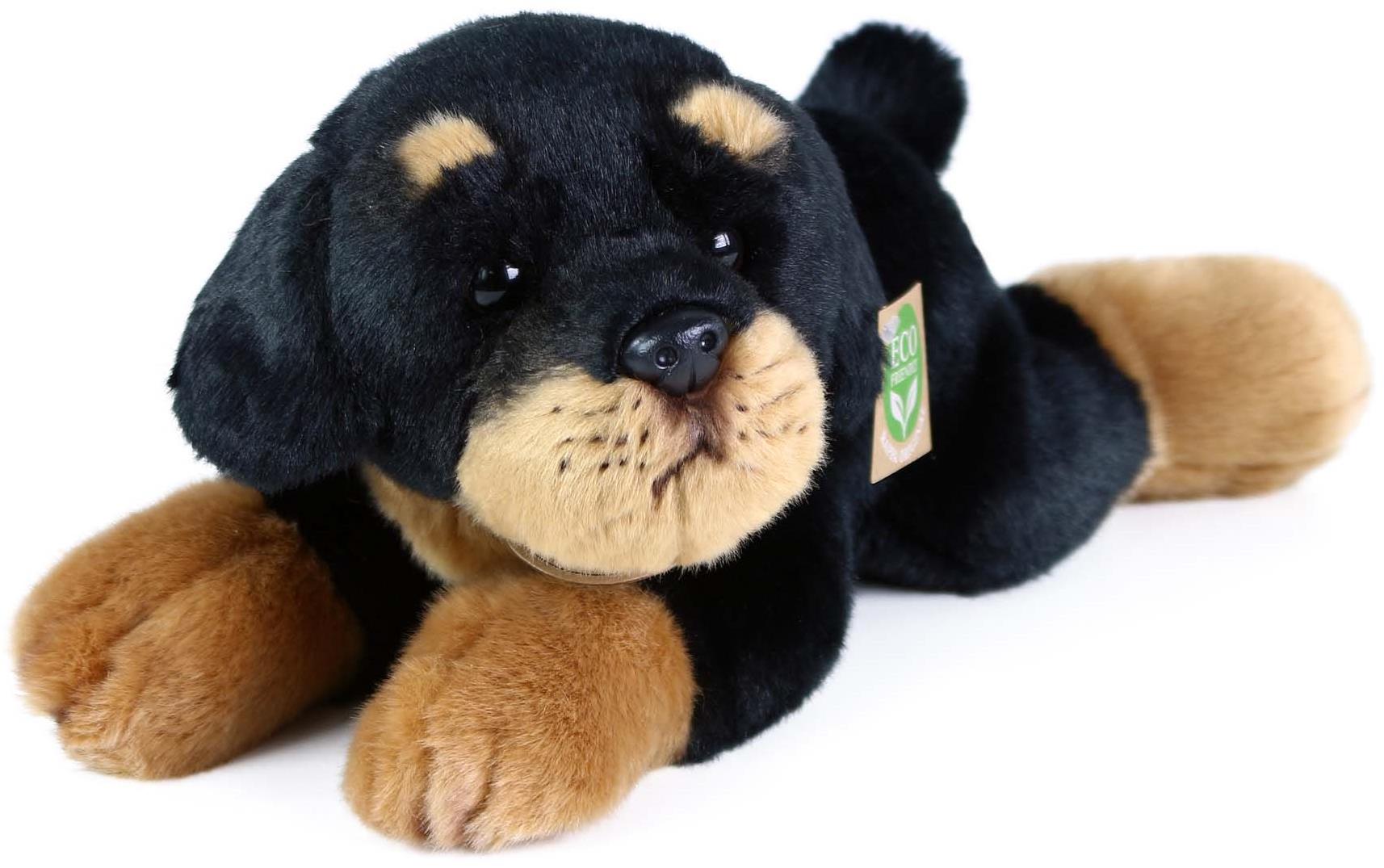 RAPPA Plyšový pes rotvajler ležiaci 30 cm, Eco-Friendly