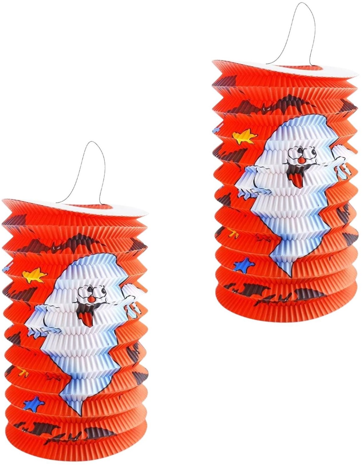 Rappa Lampión ovál s duchom halloween, 15 cm, 2 ks