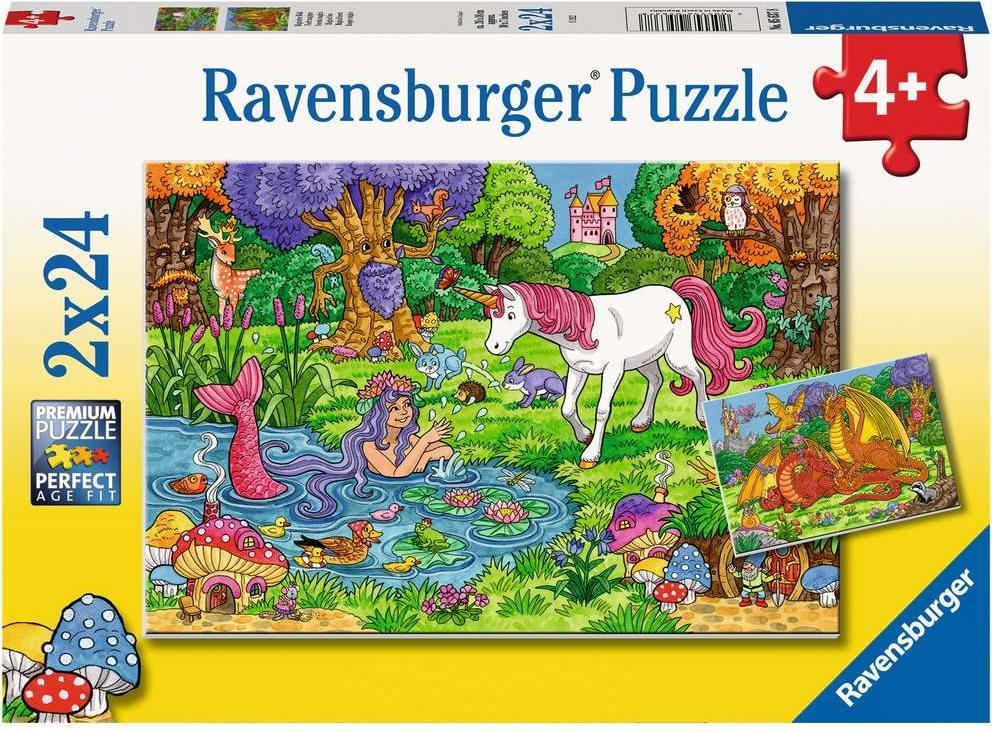 RAVENSBURGER Puzzle Kúzelný les 2× 24 dielikov