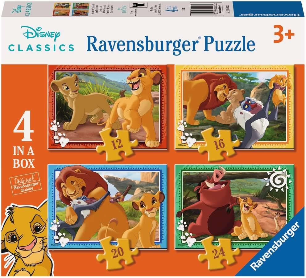 RAVENSBURGER Puzzle Leví kráľ 4 v 1 (12, 16, 20, 24 dielikov)