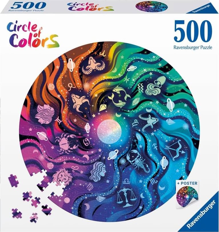 Ravensburger Kulaté puzzle Kruh barev: Astrologie 500 dílků