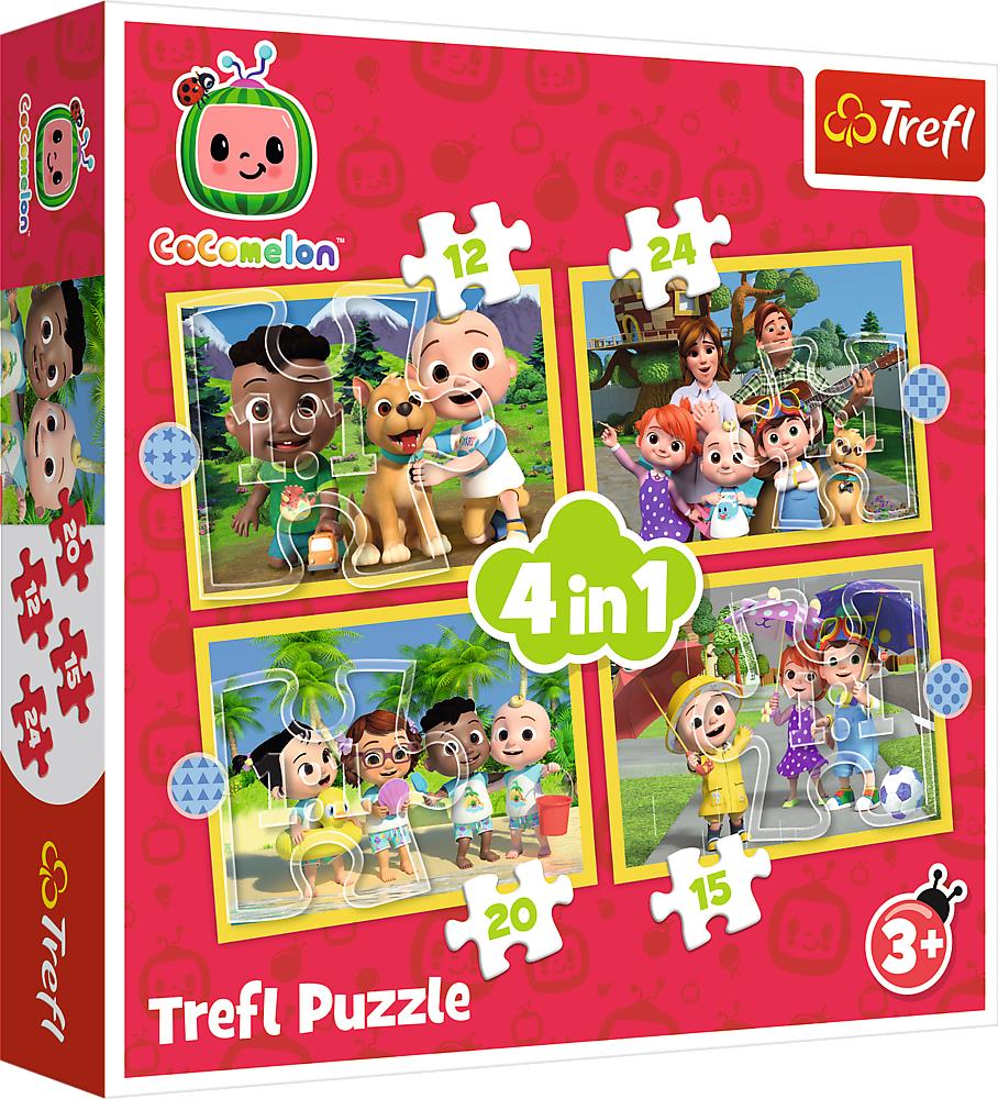 Trefl Puzzle Cocomelon Zoznámte sa 4 v 1 (12,15, 20, 24 dielikov)