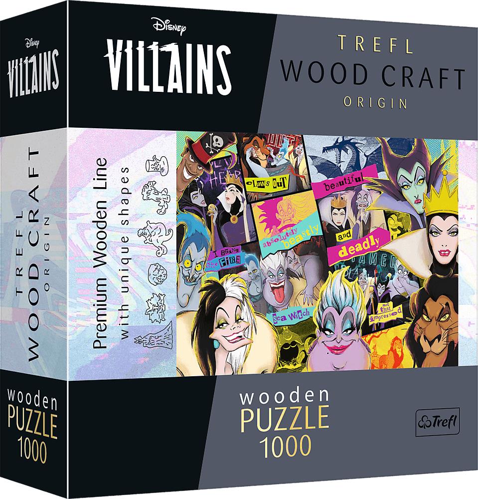 Trefl Wood Craft Origin puzzle Disney: Stretnutie záporákov 1000 dielikov